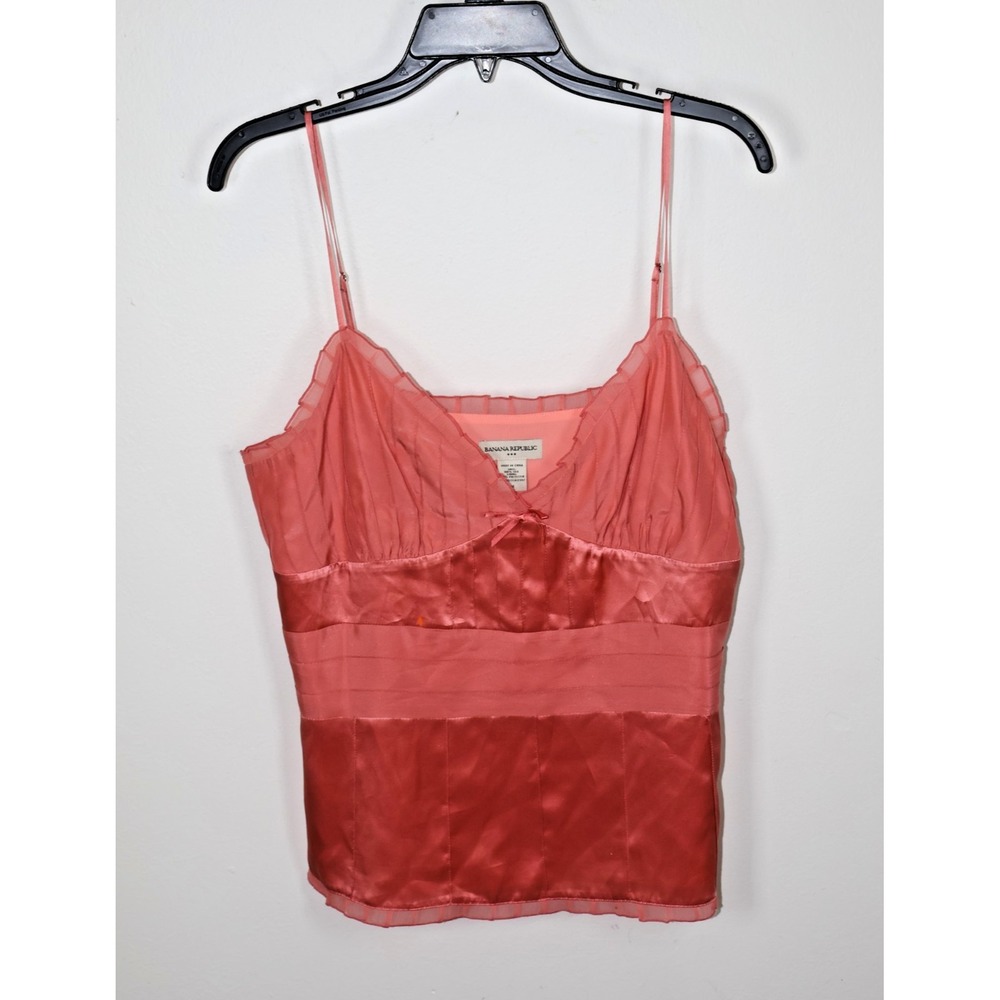 Banana Republic Cami Size 14 Peach‎ Orange Silk Y2K Fairy Romantic